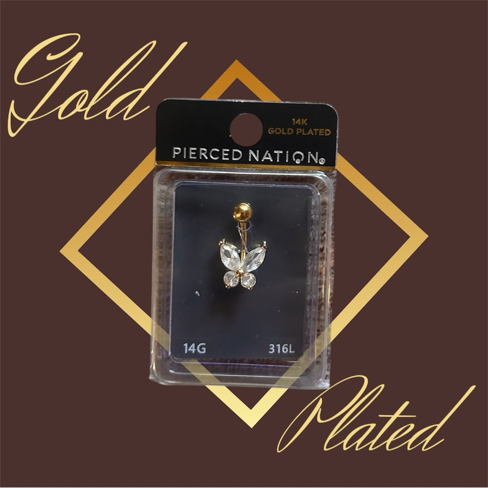 Gold Plated Butterfly Belly Ring